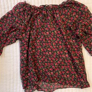 Chiffon and mesh shirt